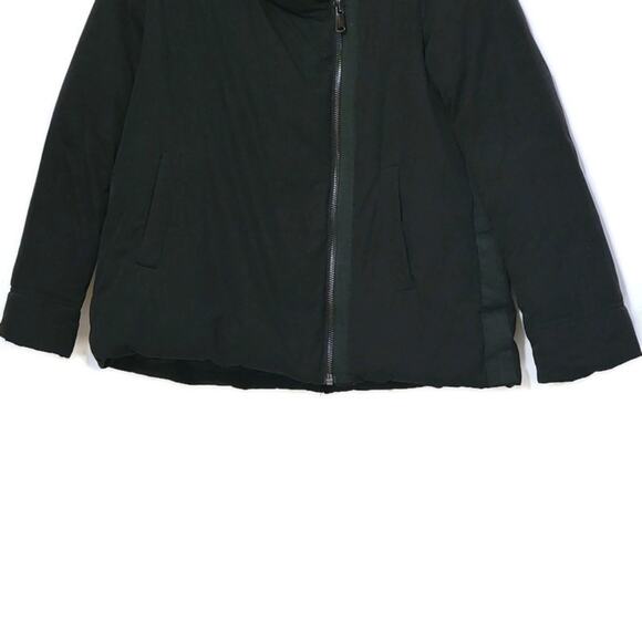 ZARA Basic Outerwear Black Hooded Zip Up Front Puffer Coat Jacket Size L - Picture 5 of 16